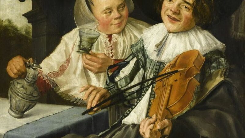 Judith Leyster, The Carousing Couple, 1630, oil on canvas, 26 3/4 x 21 1/4 inches.